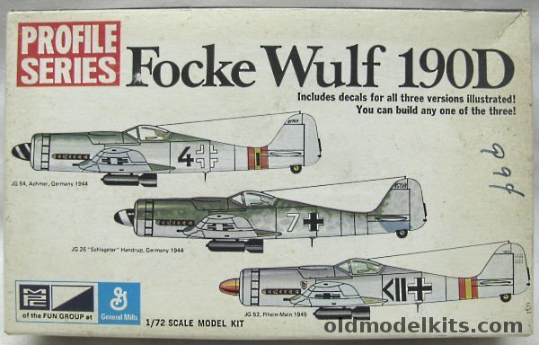 MPC 1/72 Focke-Wulf FW-190D Profile Series - JG54 Achmer 1944 / JG26 'Schlageter Handrup 1944 / JG52 Rhein-Main 1945, 2-1109-100 plastic model kit